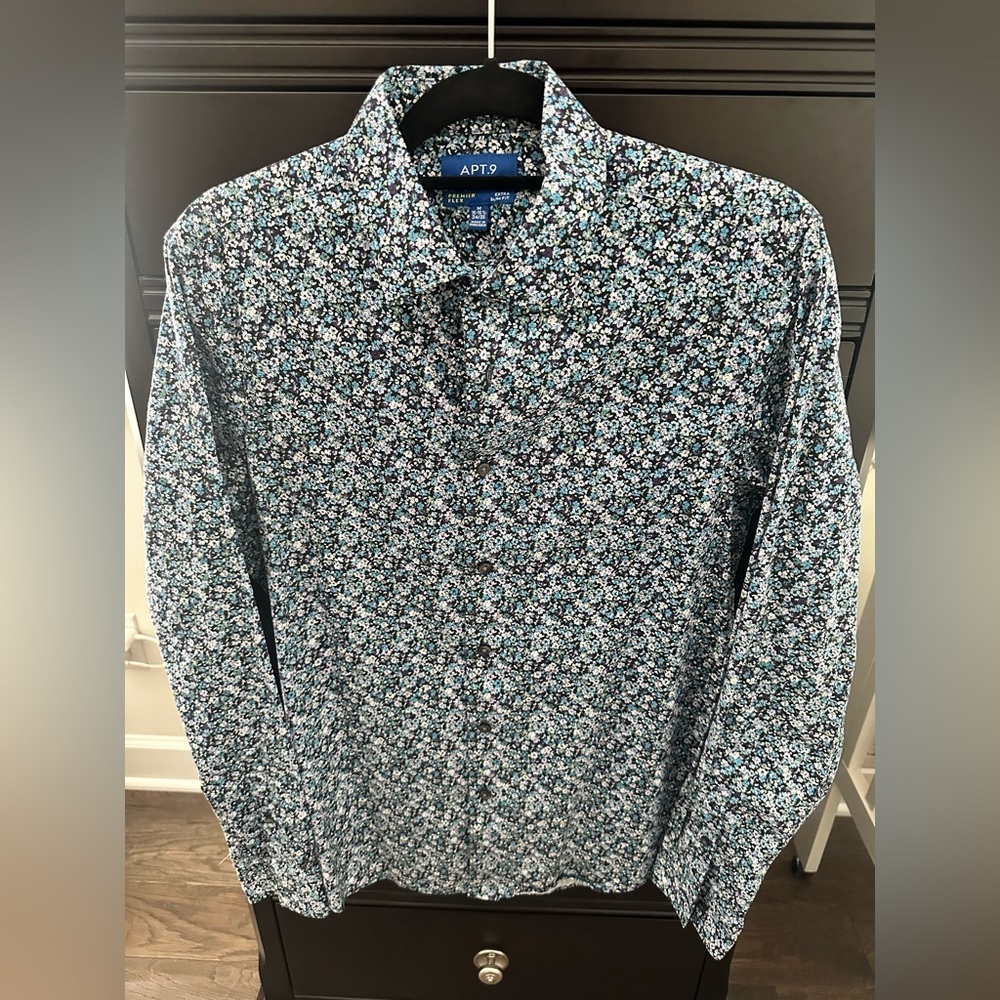 Men's Floral Blue Shirt